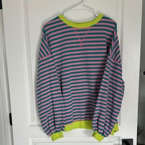 Striped Pink and Green Sweater